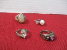 Ladies Estate Rings with Stones-Lot of 4-F