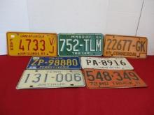 Mixed License Plates-Lot of 7