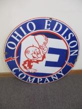 30" Ohio Edison Reddy Electric s Porcelain Advertising Sign