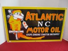 Atlantic MC Motor Oil Porcelain Advertising Sign