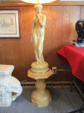 Midcentury Modern Figural Woman Lamp w/ Base & Shade