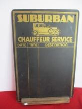 1978 Suburban Chauffer Service Original Chalk Schedule Board