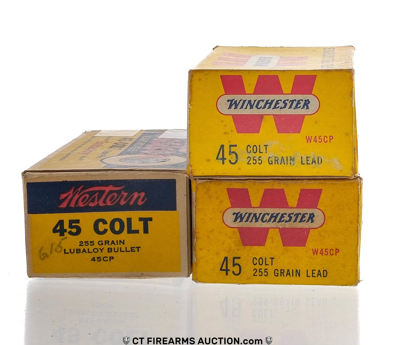 Vintage Winchester Western .45 Colt Ammo 139 Rds