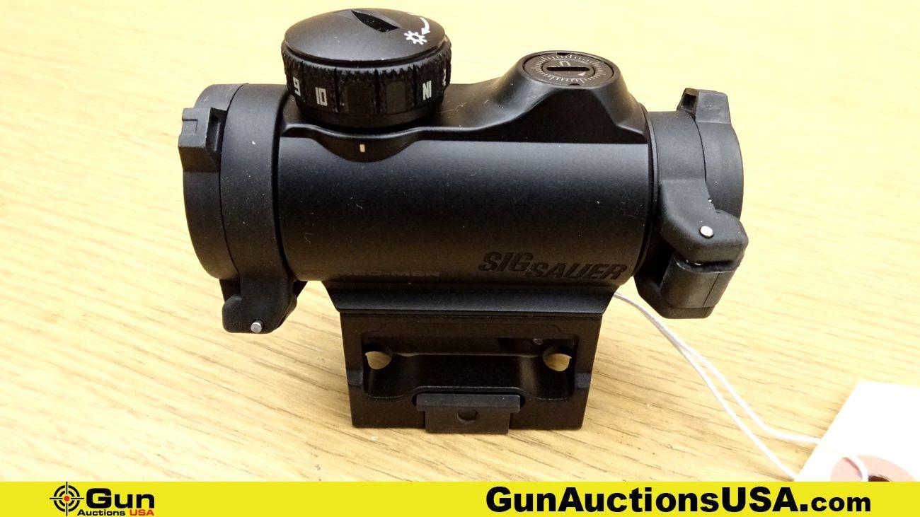 SIG Sauer ROMEO-MSR Red Dot Sight. Excellent. Red Dot Sight, with Flip up Lens Protector's, Medium H