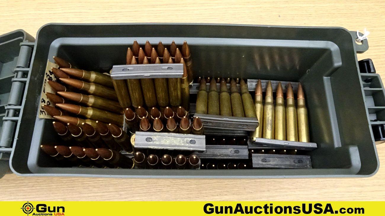 Military Surplus .308 Ammo. 240 Rds. of .308 on Stripper Clips. Includes Polymer Ammo Can. . (70404)
