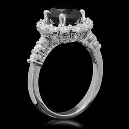 14K White Gold 2.16ct Fancy Diamond and 0.96ct Diamond Ring