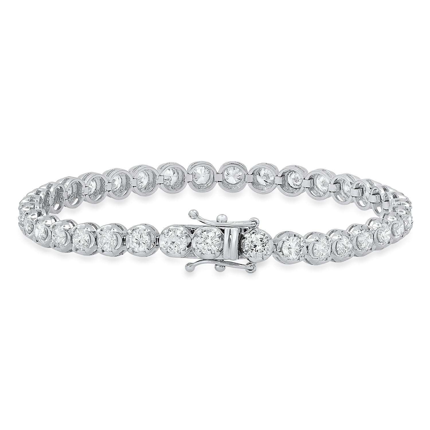 14K White Gold Setting with 6.52ct Diamond Ladies Bracelet