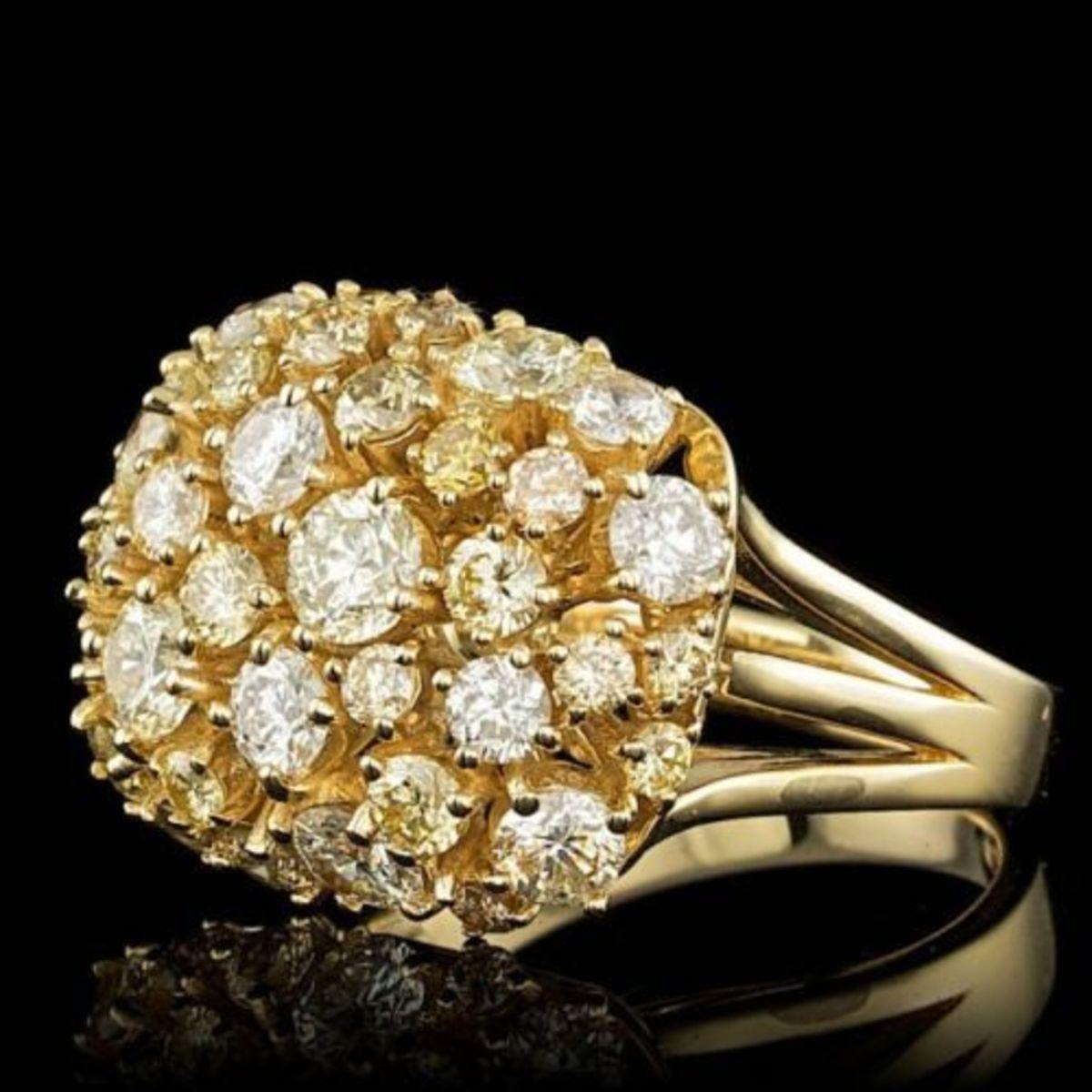 14K Yellow Gold 3.29ct Diamond Ring