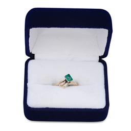 14K Yellow Gold Setting with 0.65ct Emerald and 0.18ct Diamond Ladies Ring