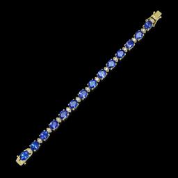 14K Yellow Gold 25.84ct Tanzanite and 1.40ct Diamond Bracelet