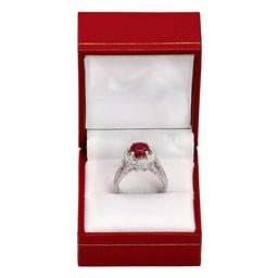 14k White Gold 1.94ct Ruby 0.97ct Diamond Ring