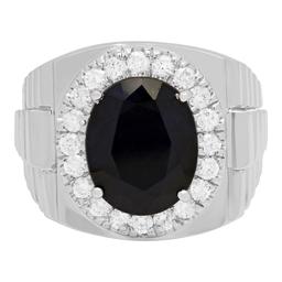 14k White Gold 9.34ct Sapphire 0.82ct Diamond Ring