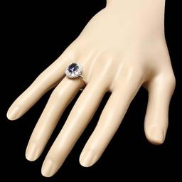 14K White Gold 1.42ct Sapphire and 1.00ct Diamond Ring