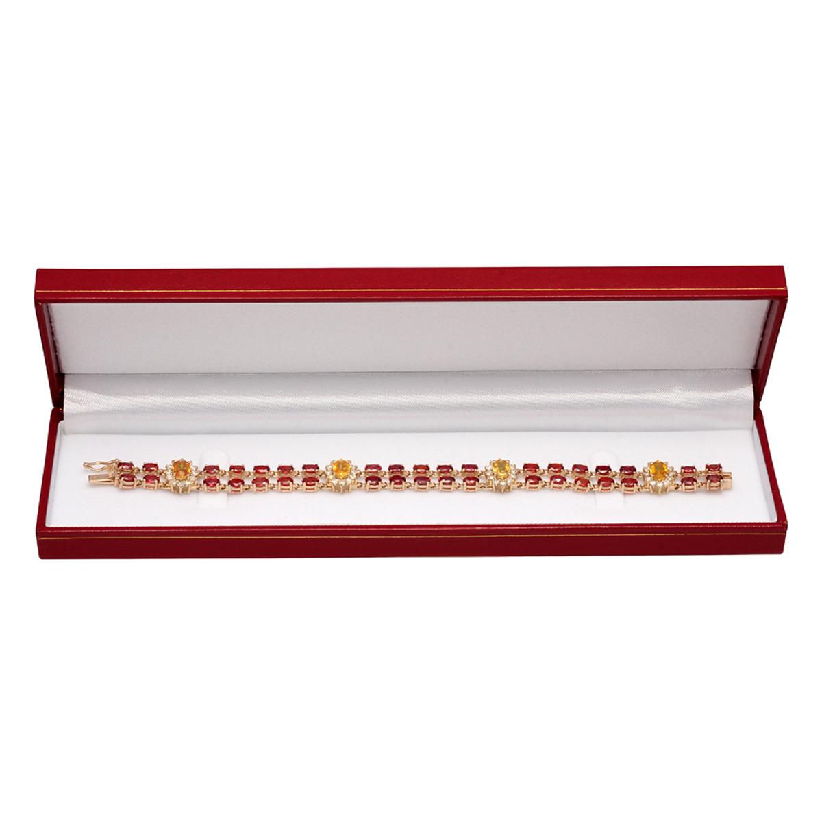 14k Yellow Gold 16.13ct Sapphire 1.81ct Diamond Bracelet