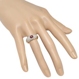 14K Yellow Gold Setting with 0.50ct Ruby and 0.50ct Diamond Ladies Ring