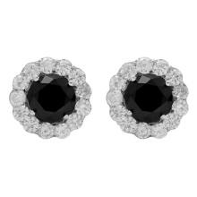 14k White Gold 2.82ct & 1,76ct Diamond Earrings