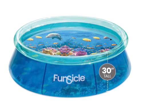 Funsicle 8 Ft 3D Fun QuickSet Above Ground Swimming Pool, Round, Retail $100.00