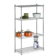 Chrome 4-Tier Adjustable Steel Shelving Unit (36 in. W X 59 in. H X 14 in. D), Retail $145.00