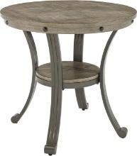 Powell Pewter Metal and Rustic Wood Side Table, Retail $145.00