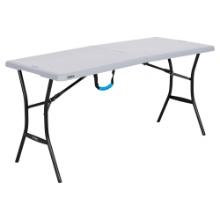Lifetime 5 Foot Rectangle Fold-in-Half Table, Indoor/Outdoor, Essential Gray, 60.3 X 25.5