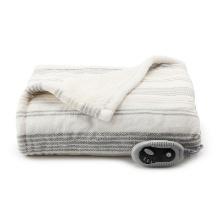 Cuddl Duds Plush Sherpa Heated Electric Throw Blanket, 50"W x 60"L, Lt Beige, Retail $139.99