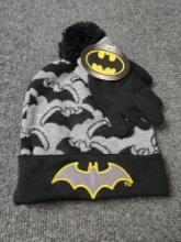 Children's Batman Hat and Gloves Set, One Size Fits All