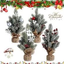 A-Stock - Geetery 4 Pcs Mini Tabletop Christmas Tree Decoration, Retail $45.00