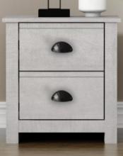 Galano Geordano 2-Drawer Nightstand W/drawers, Approx (20"×16.3"×18.9"), Dk. Grey Oak, Retail $135