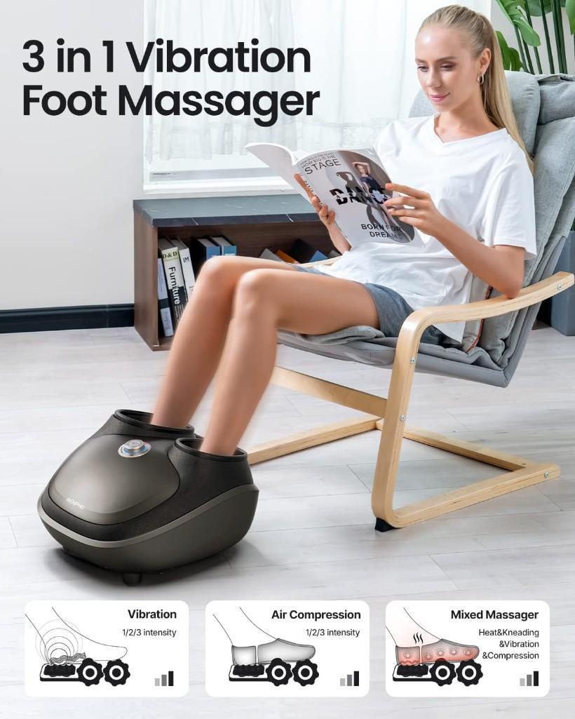 RENPHO Foot Massager Machine with Heat, Shiatsu Deep Kneading, Multi-Level Settings, $219.98 MSRP
