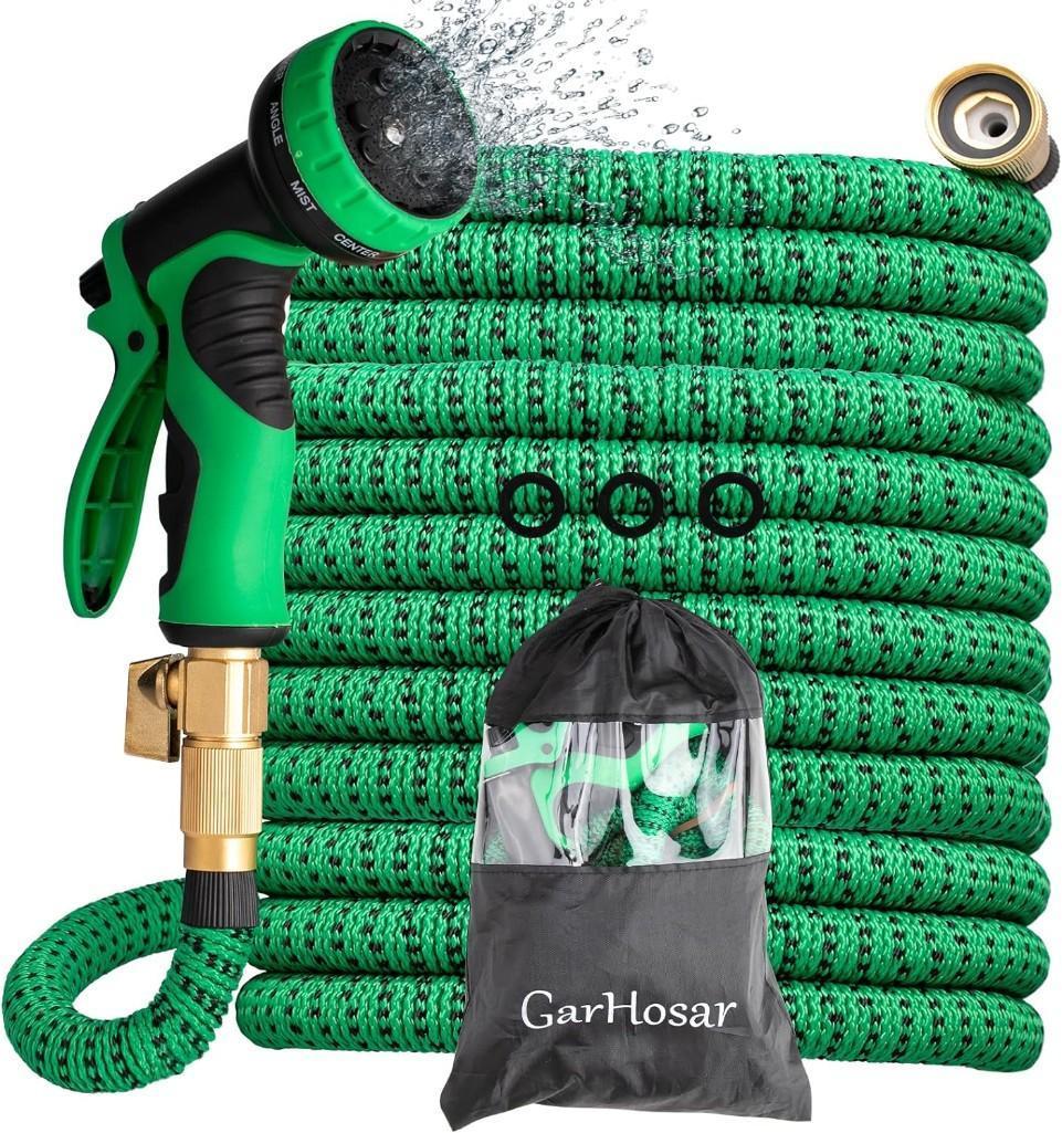 50FT Expandable Garden Hose with 9 Function Spray Hose Nozzle, Flexible Water Hose, $45.99 MSRP