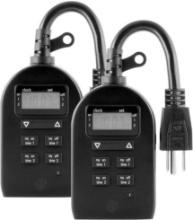 myTouchSmart Outdoor/Indoor Plug-in Digital Timer 2-Pack, $24.99 MSRP