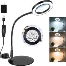 3X Magnifying Glass with Light, LED Desktop Magnifier with Stand, $39.99 MSRP