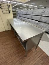 8' Stainless Table with Shelf