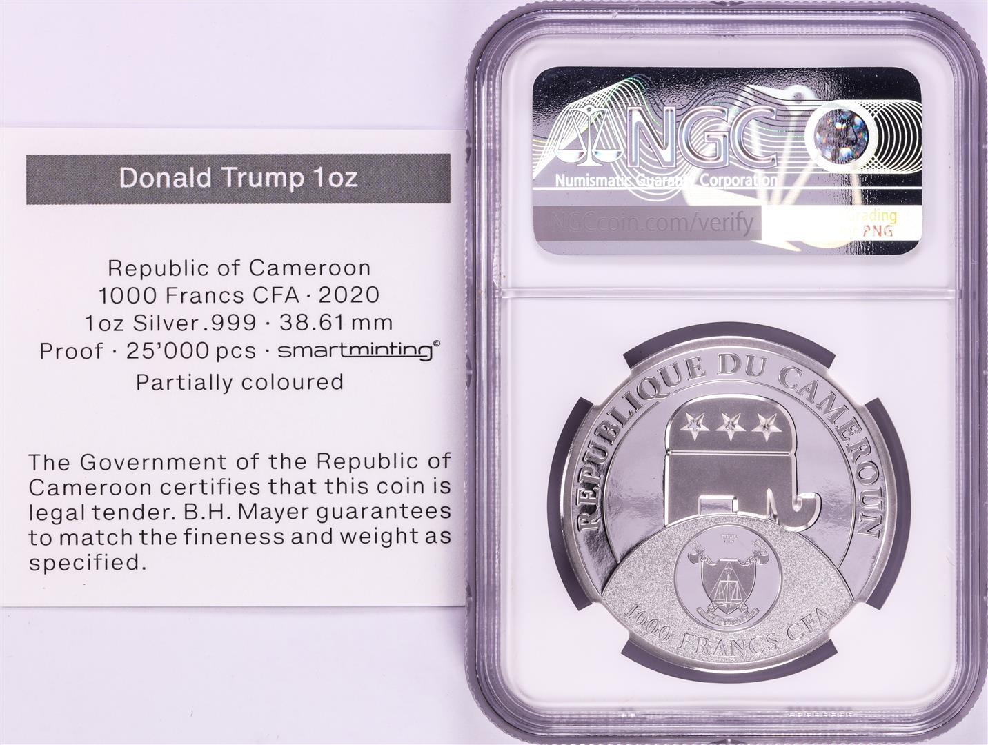 2020 Cameroon S1000F Donald Trump All Together High Relief PF 70 Ultra Cameo 1oz