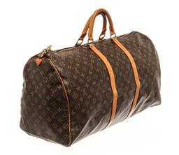 Louis Vuitton Brown Monogram Canvas Keepall 60 Duffel Bag