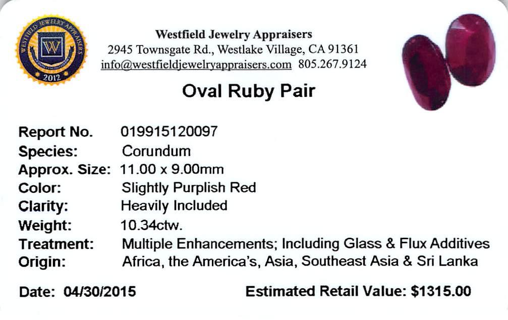 10.34 ctw Oval Mixed Ruby Parcel