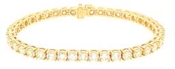 10.89 ctw Diamond Tennis Bracelet - 14KT Yellow Gold