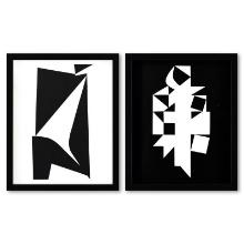 Bukk et Erebus de la serie Etres Ou Fantomes (Diptych) by Vasarely (1908-1997)