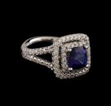 14KT White Gold 2.72 ctw Sapphire and Diamond Ring