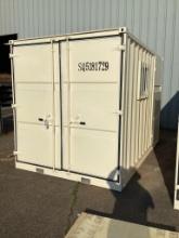 (Inv.161) NEW 1 Trip 12' Site Storage Steel Container Model 12HC With Side Door and Reinforced