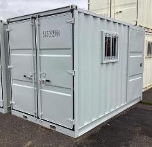 (Inv.2) NEW 1 Trip 12' Site Storage Steel Container Model 12HC With Side Door and Reinforced Window