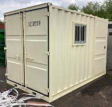 (Inv.46) NEW 1 Trip 12' Site Storage Steel Container Model 12HC With Side Door and Reinforced Window