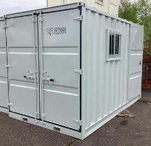 (Inv.72) NEW 1 Trip 12' Site Storage Steel Container Model 12HC With Side Door and Reinforced Window