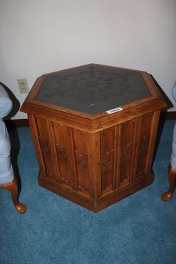 Octagon End Table with Storage