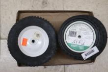 FLAT OF LAWN MOWER WHEELS