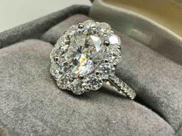 S925 Sterling Silver Moissanite Diamond Ring sz8