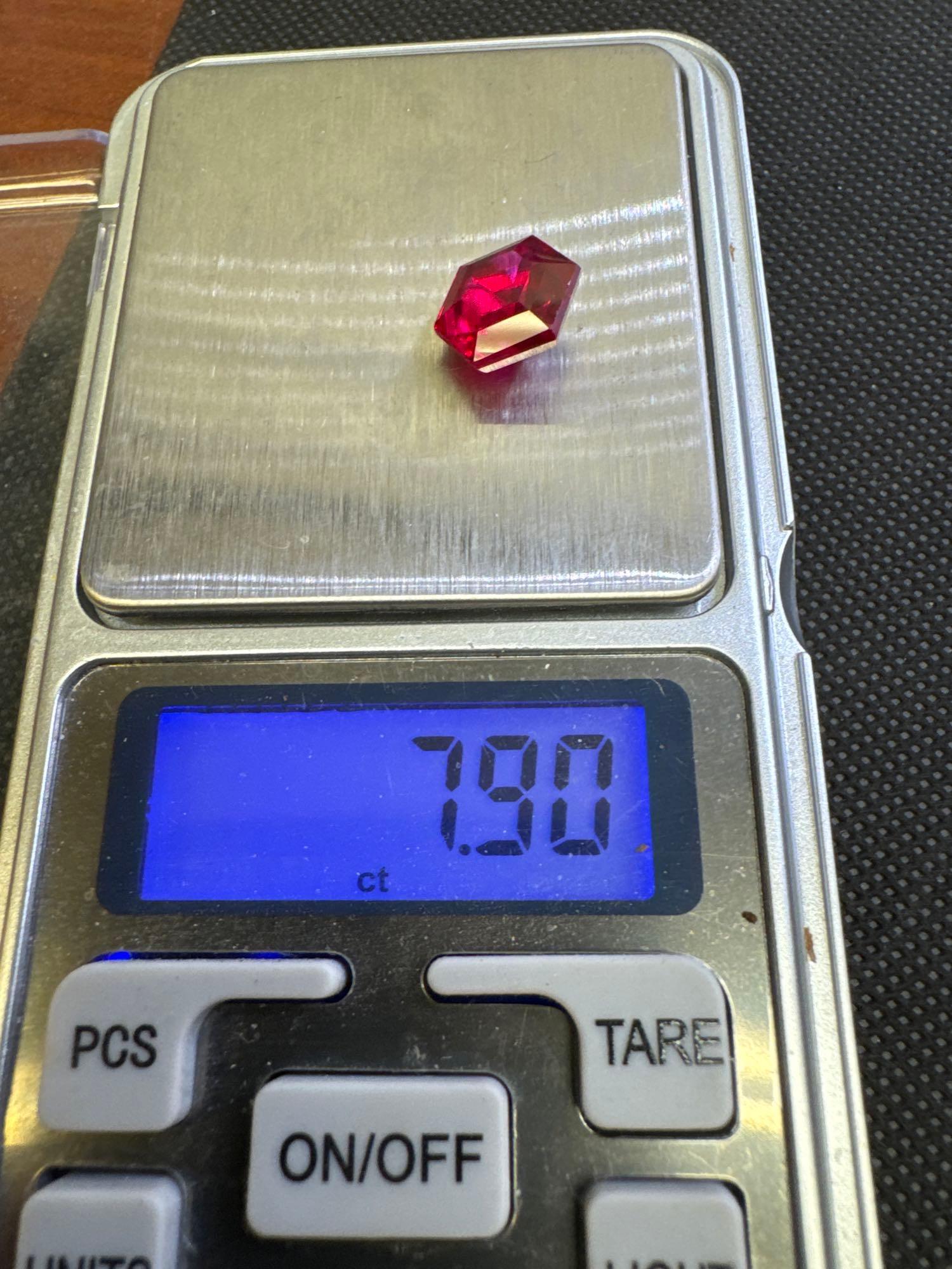 hexagon Cut Red Ruby Gemstone Stunning Color 7.90Ct