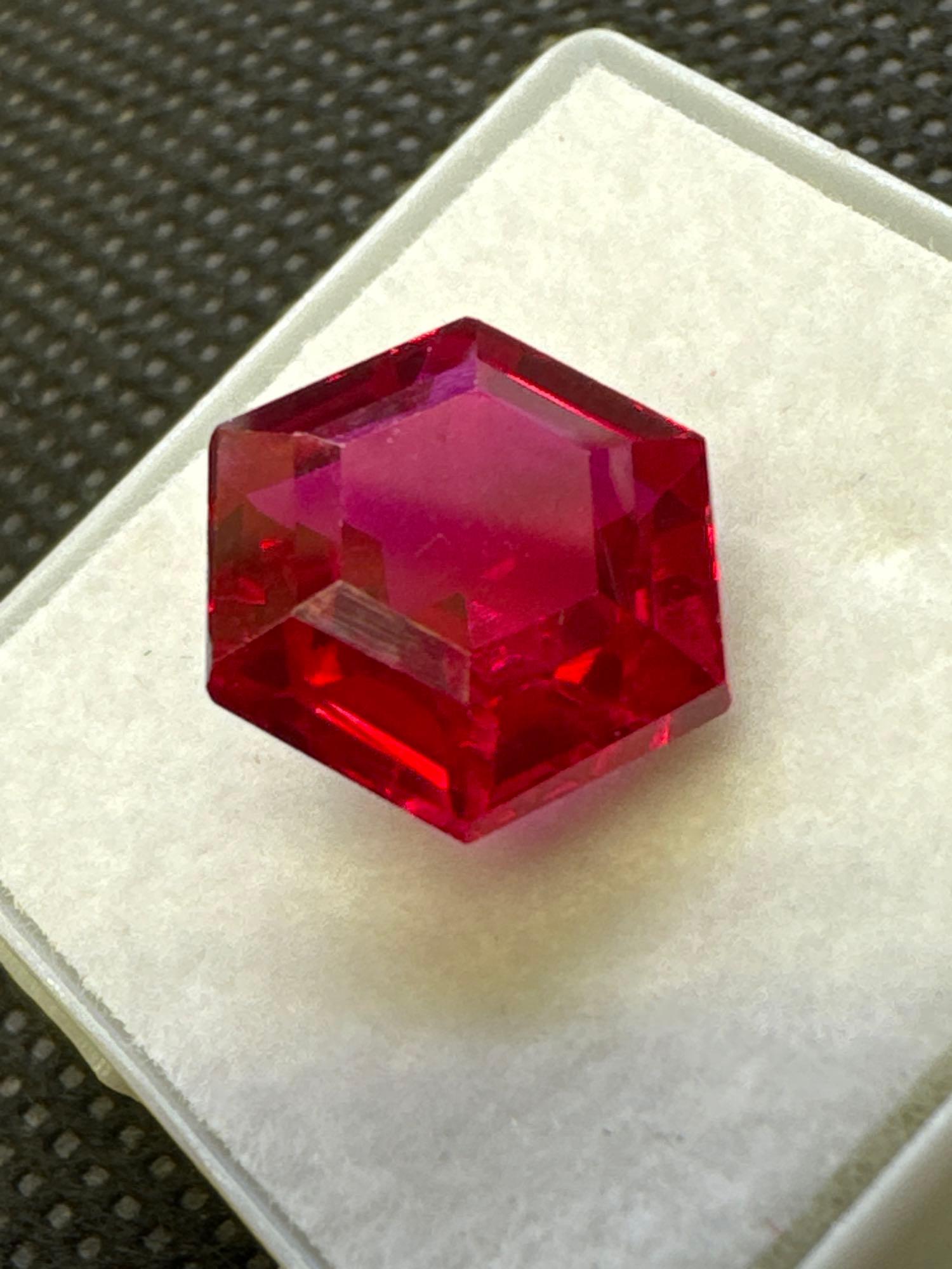 hexagon Cut Red Ruby Gemstone Stunning Color 7.90Ct