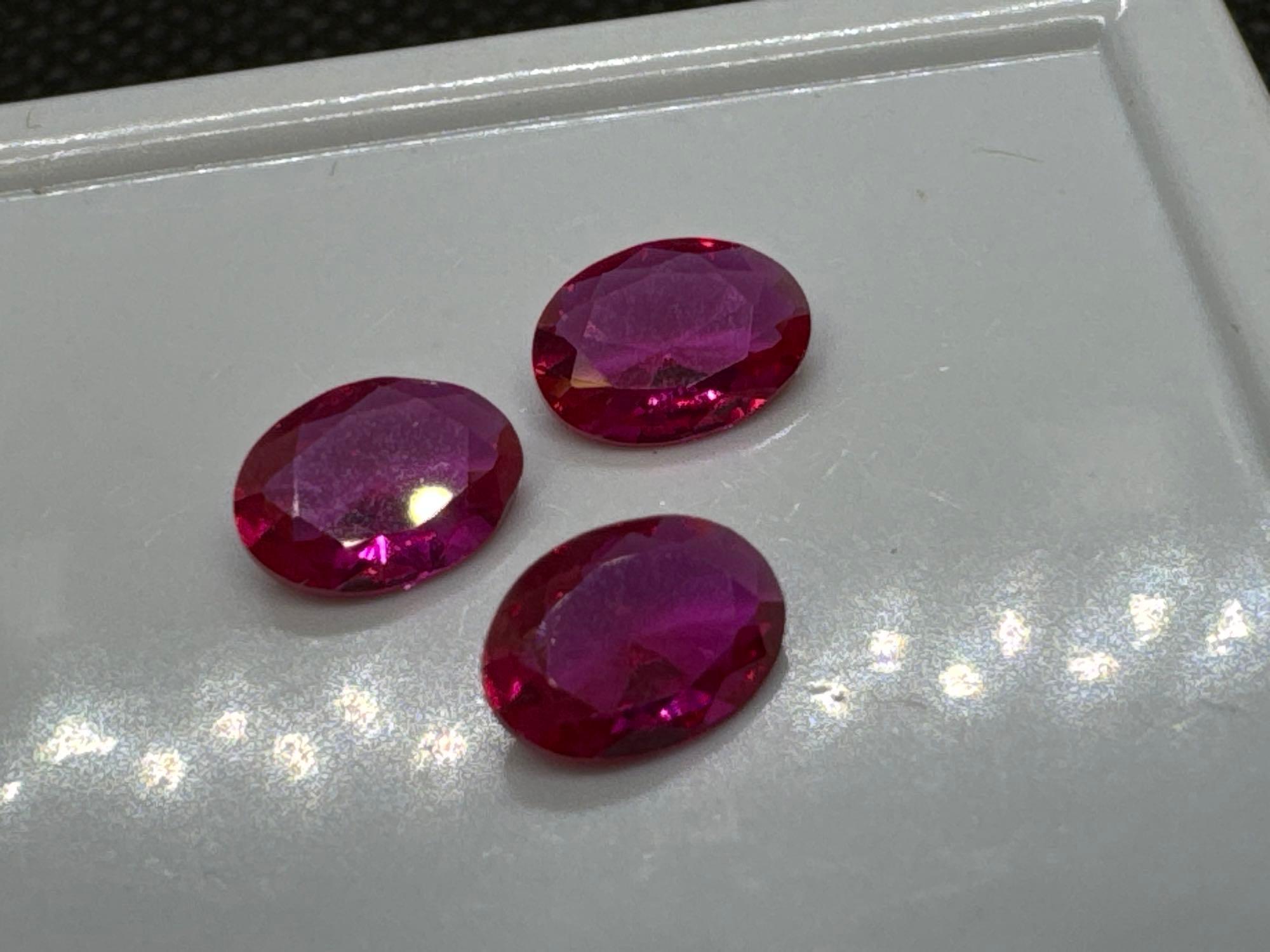 3x Red Ruby Heart Cut Gemstones 2.30 Ct
