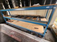 Lot Welded Shelving with wood and contents